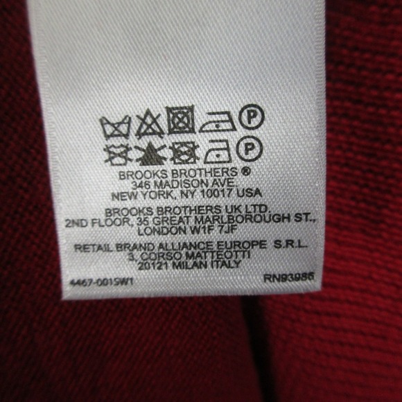 Brooks Brothers 1/4 Zip Pullover Sweater Men XL Red Extra Fine Merino Wool 446 - Picture 11 of 11